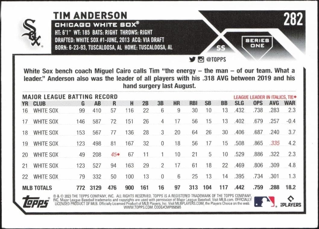 Tim Anderson - Back