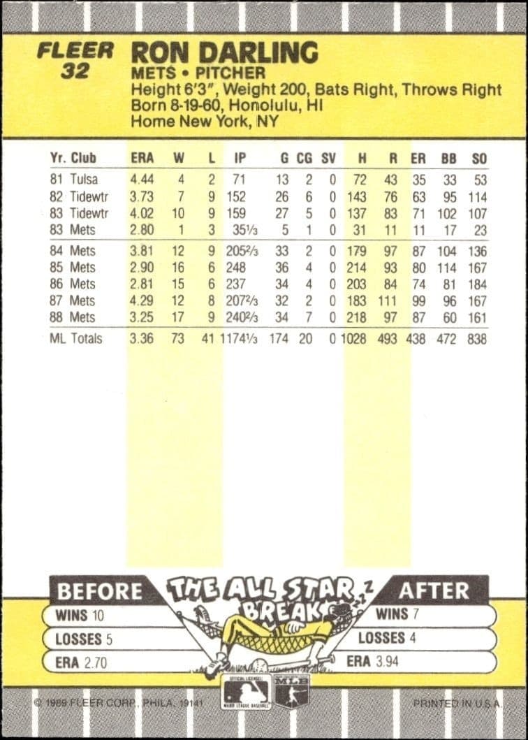 Ron Darling - Back