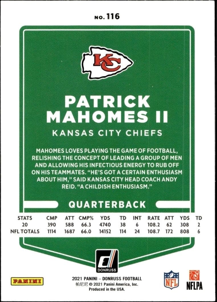 Patrick Mahomes II - Back