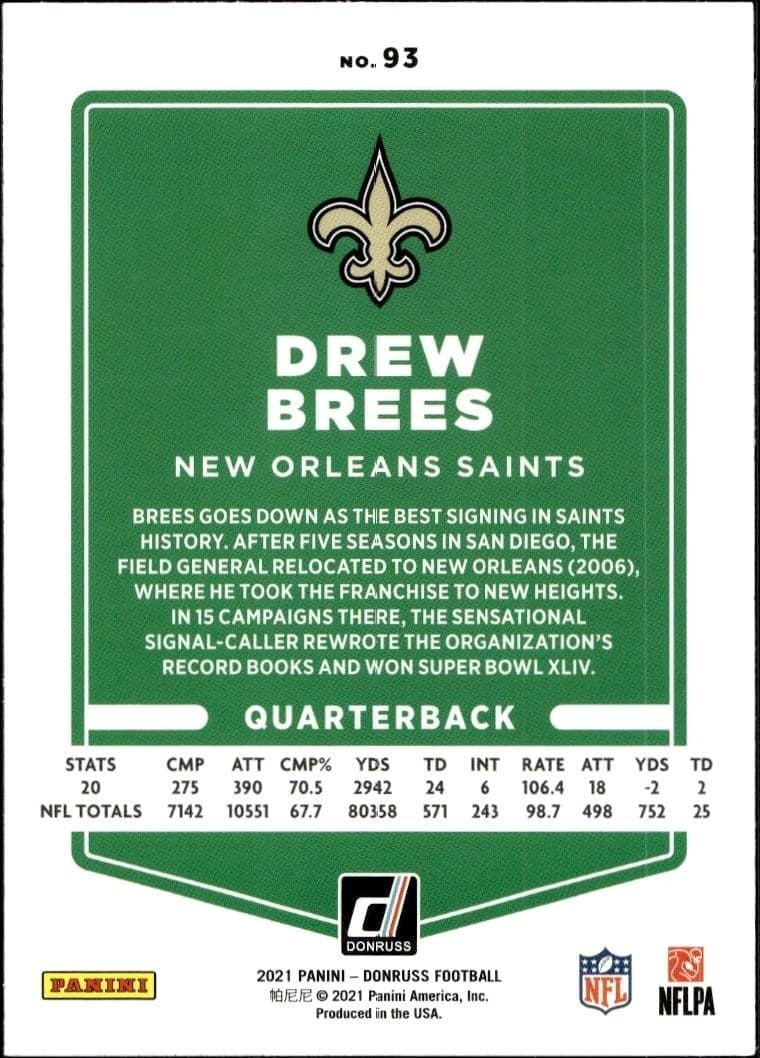 Drew Brees - Back
