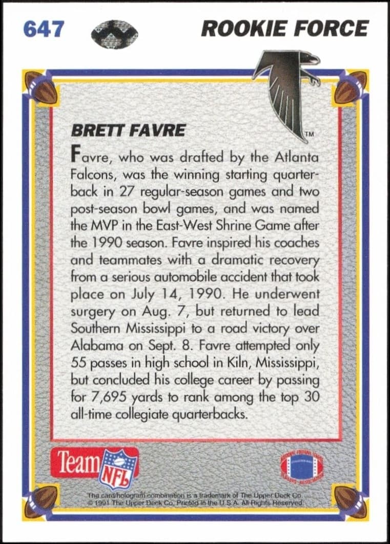 Brett Favre - Back