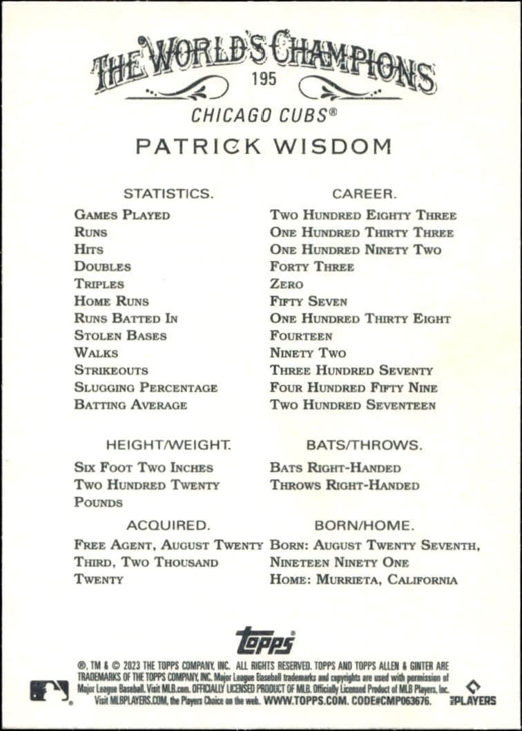 Patrick Wisdom - Back