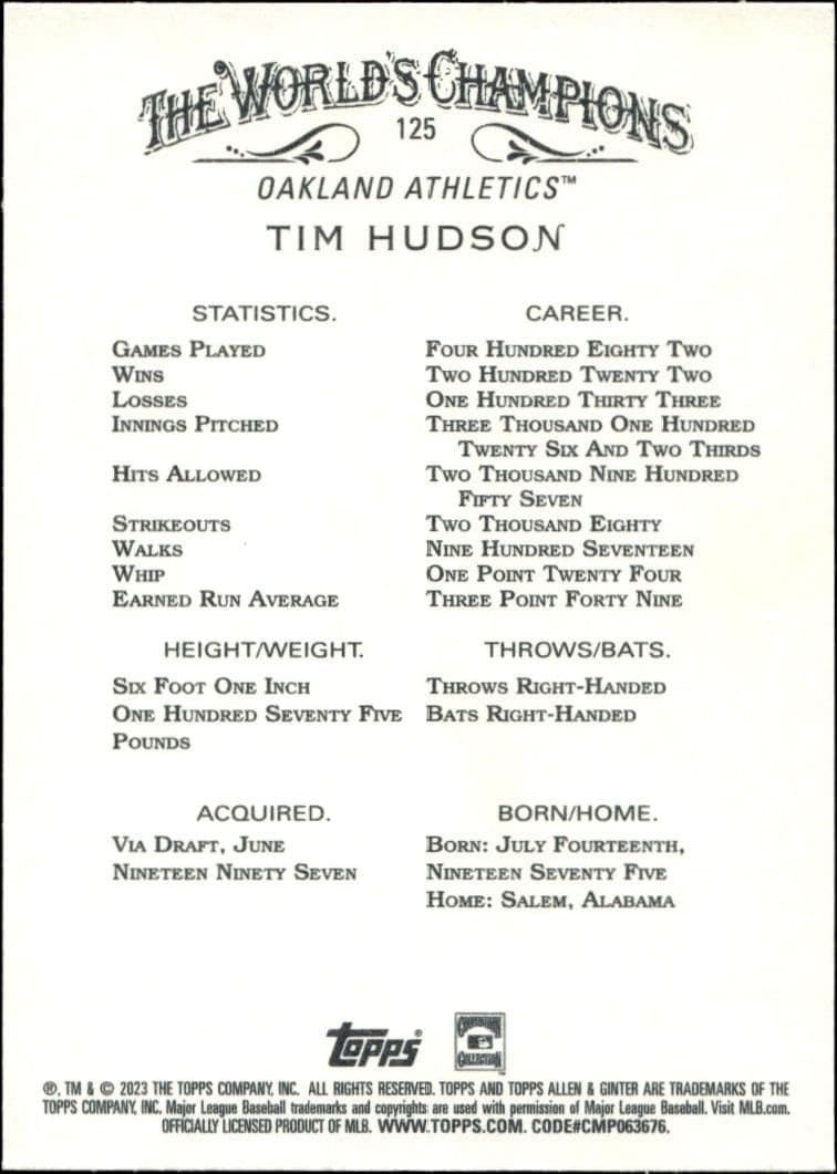 Tim Hudson - Back
