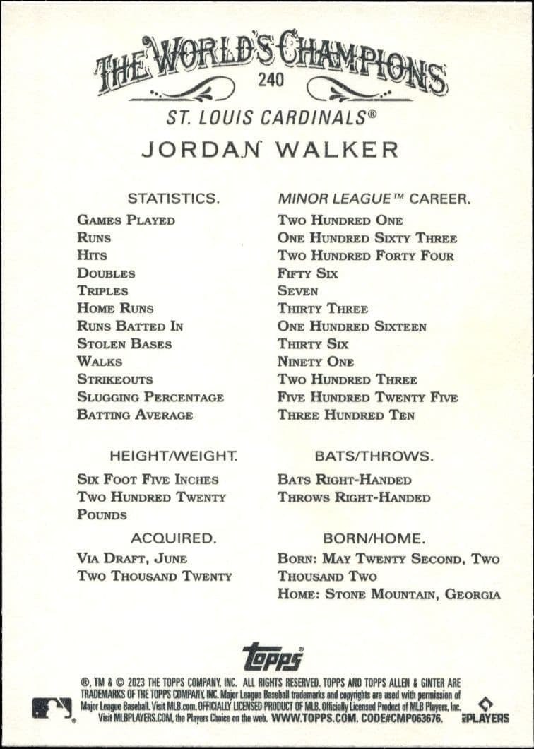 Jordan Walker - Back