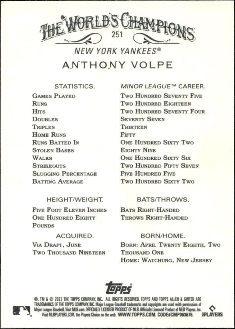 Anthony Volpe - Back
