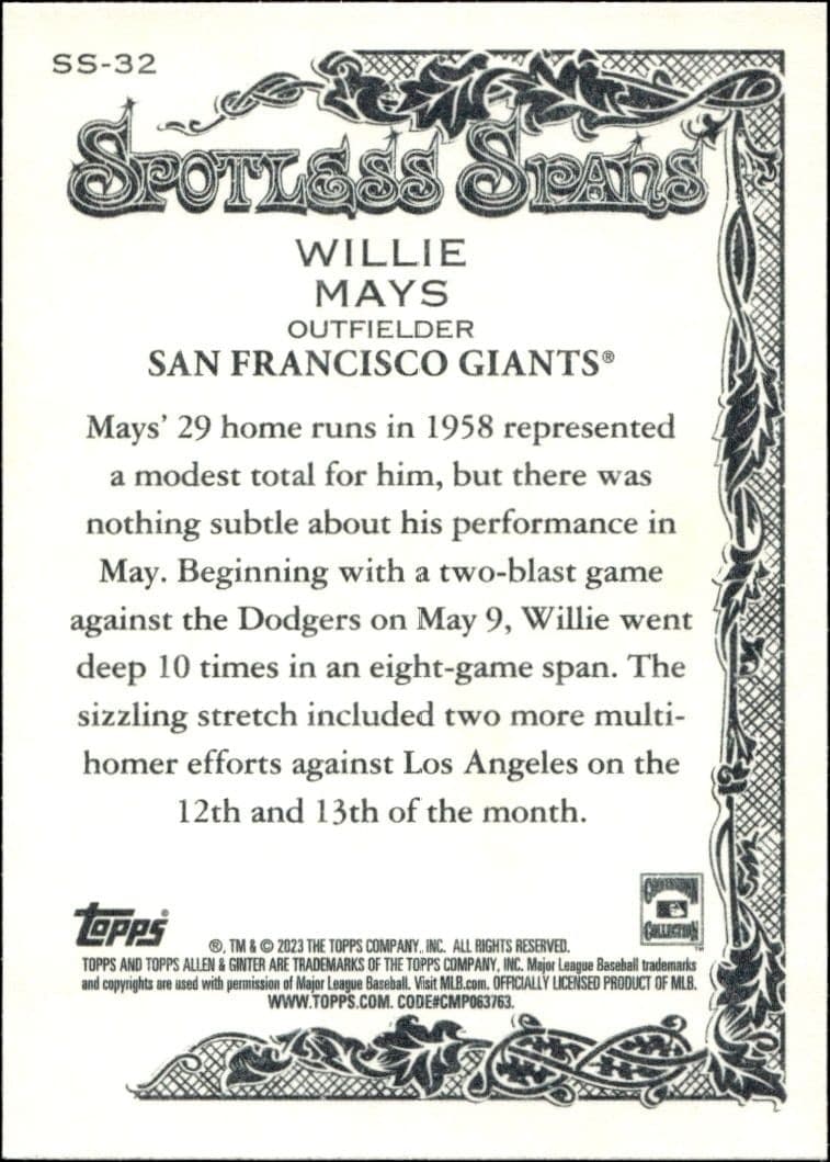 Willie Mays - Back