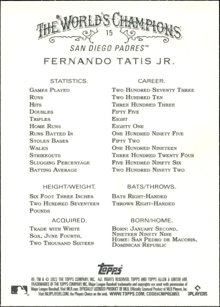 Fernando Tatis Jr. - Back