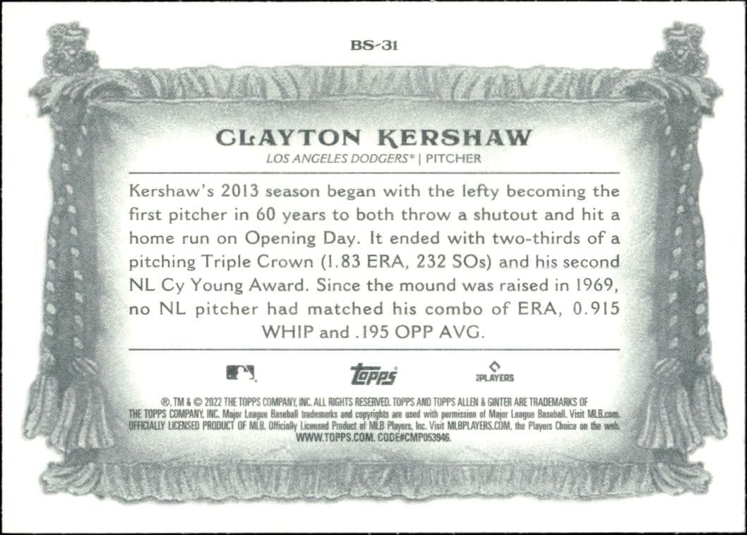 Clayton Kershaw - Back