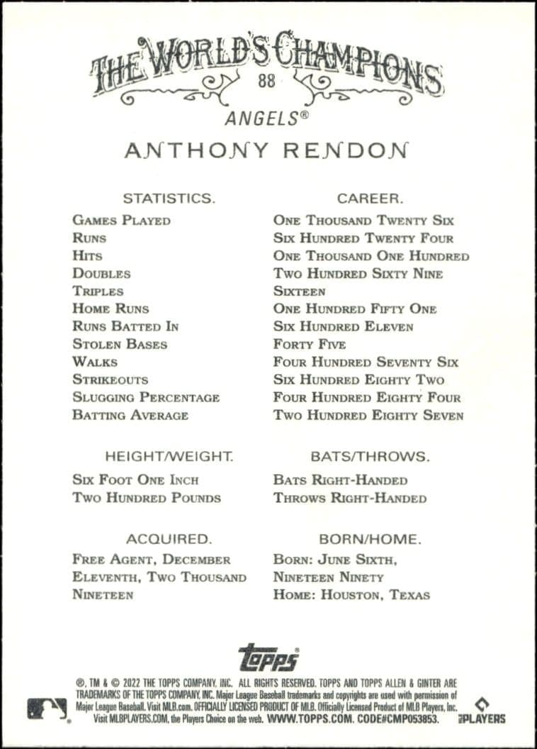 Anthony Rendon - Back