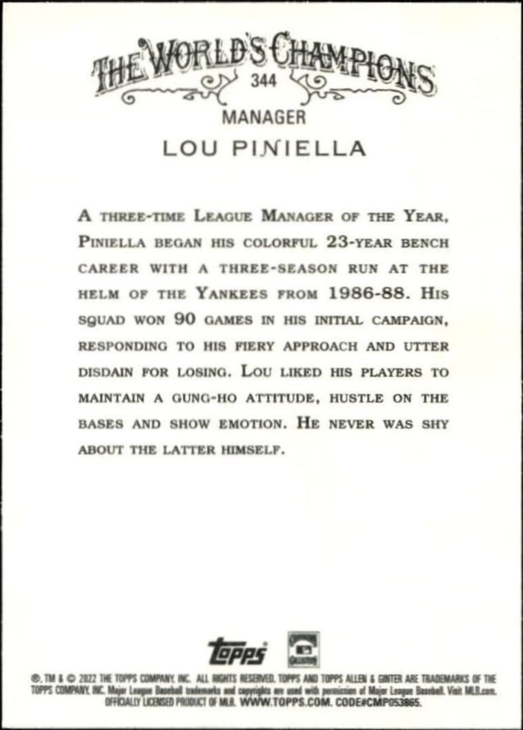 Lou Piniella - Back