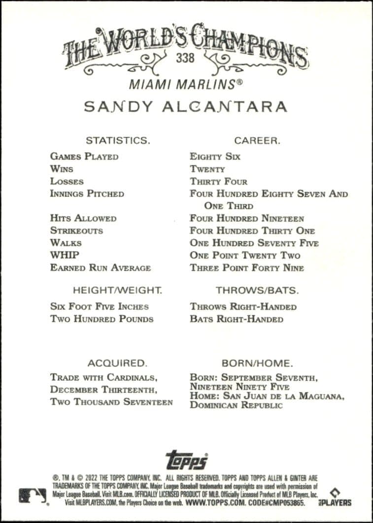 Sandy Alcantara - Back
