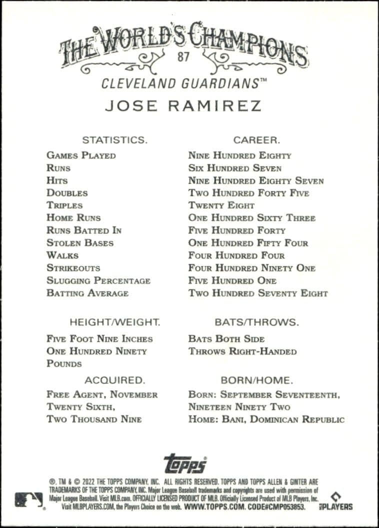 Jose Ramirez - Back