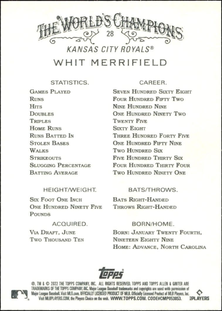 Whit Merrifield - Back
