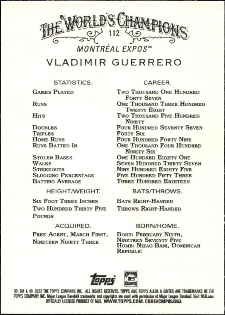 Vladimir Guerrero - Back