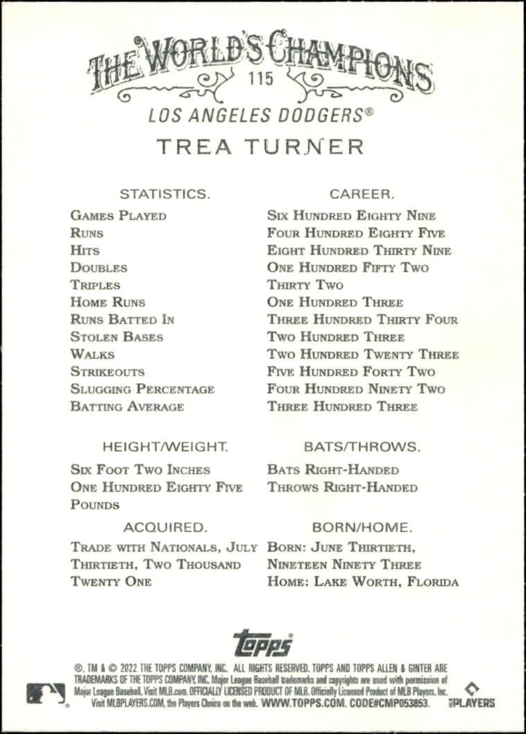 Trea Turner - Back