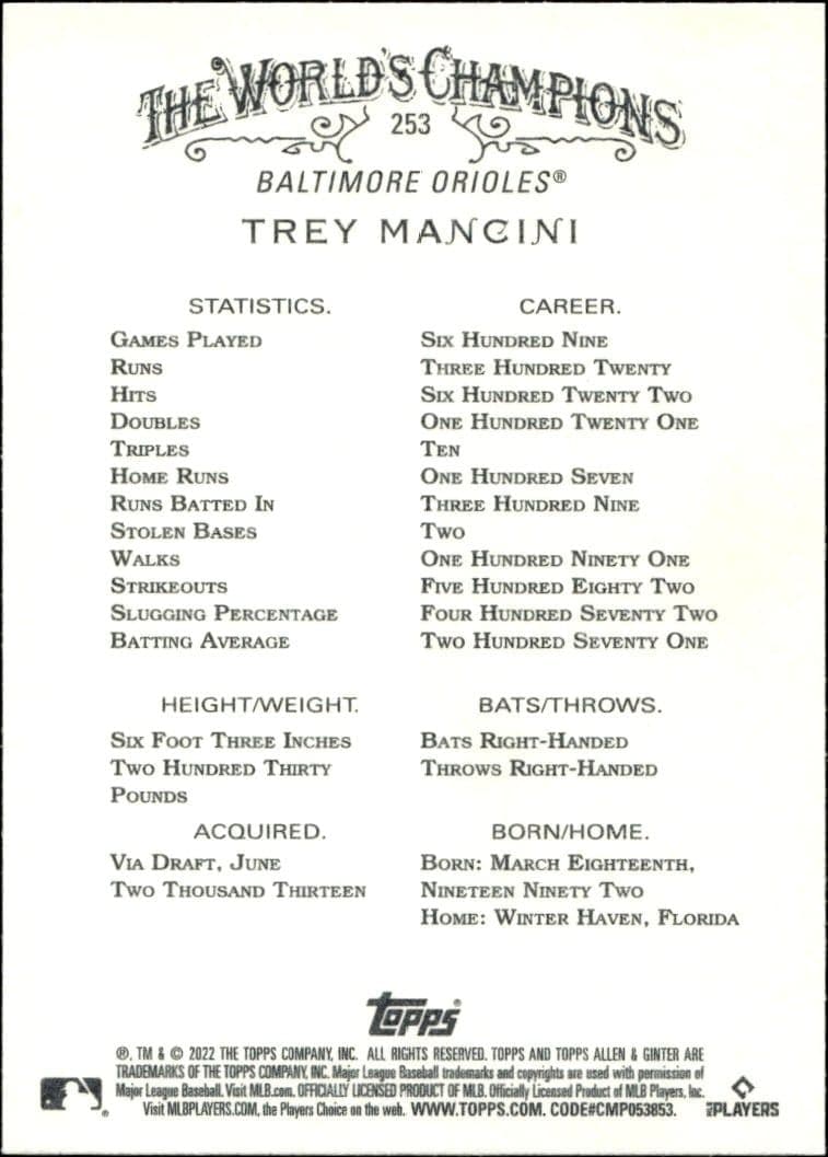 Trey Mancini - Back