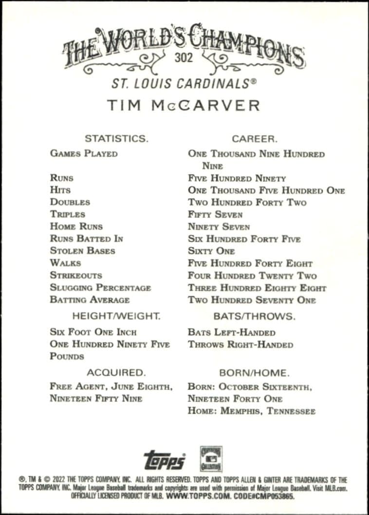 Tim McCarver - Back