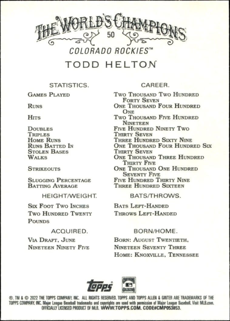 Todd Helton - Back