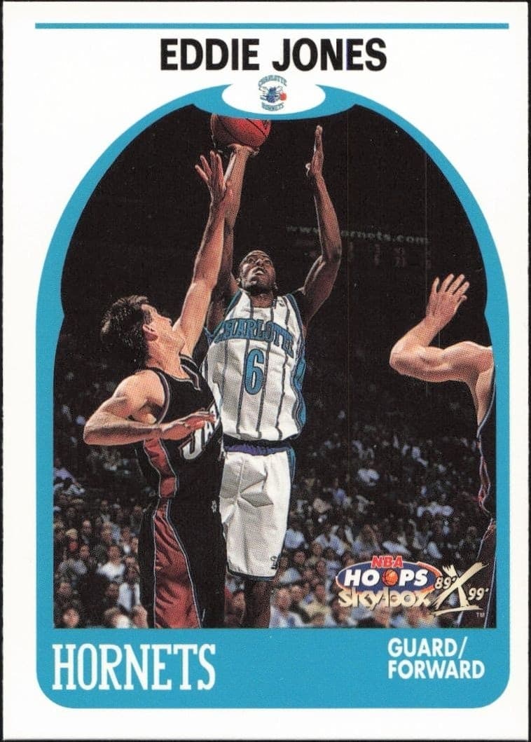 1999-00 Skybox NBA Hoops Decade Eddie Jones #158 trading card