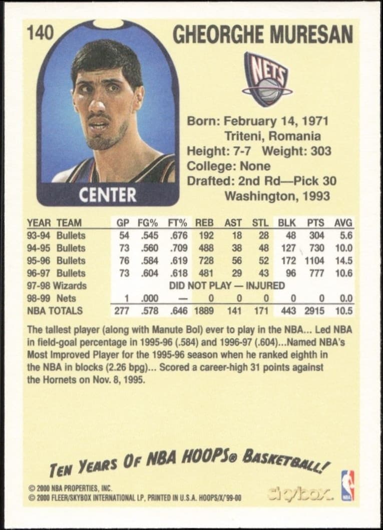 Gheorghe Muresan - Back