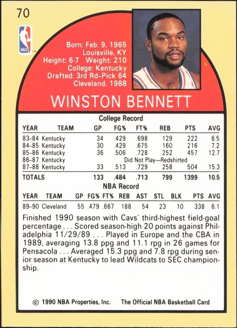 Winston Bennett - Back
