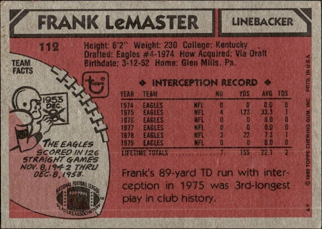Frank Lemaster - Back