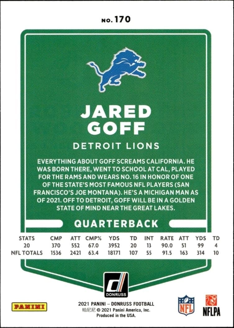 Jared Goff - Back