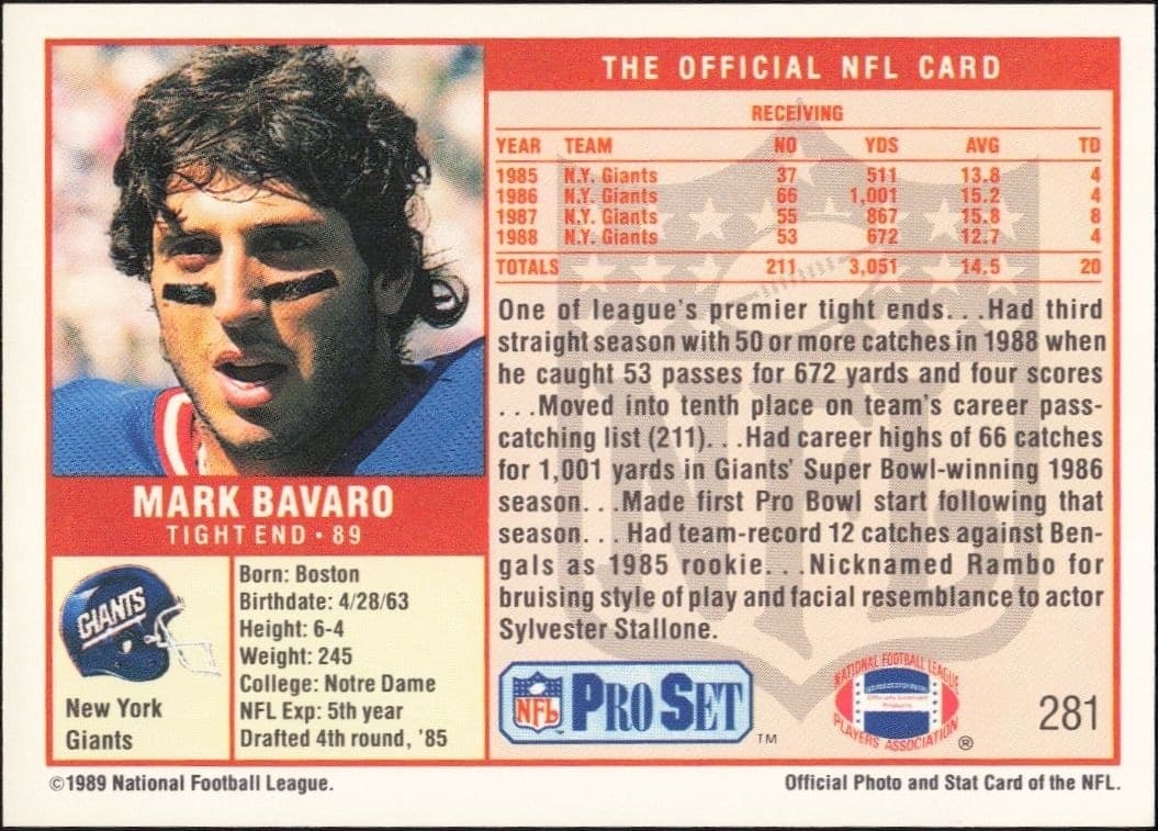 Mark Bavaro - Back