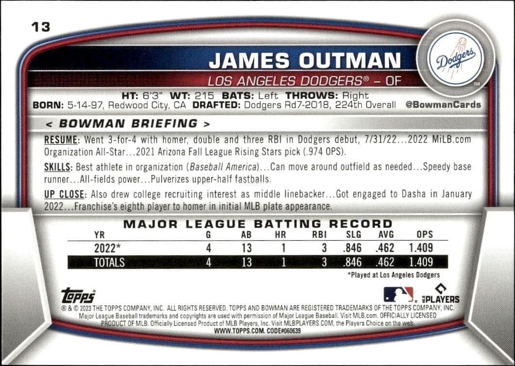 James Outman - Back