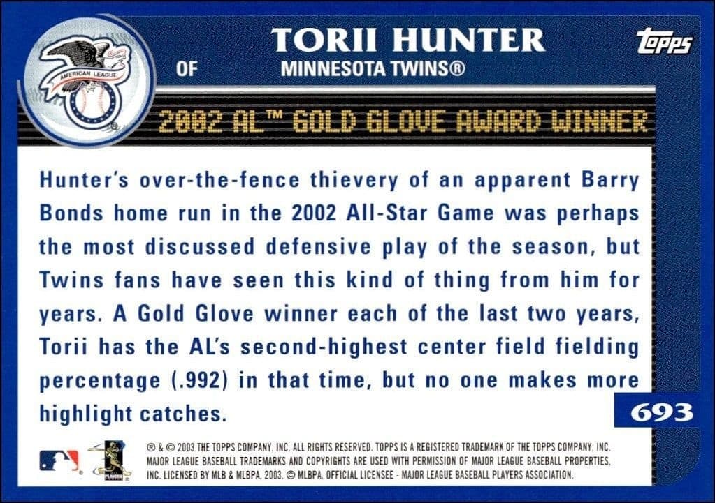 Torii Hunter - Back