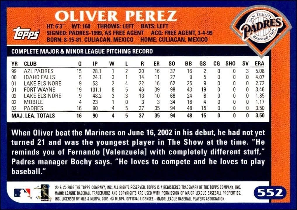 Oliver Perez - Back