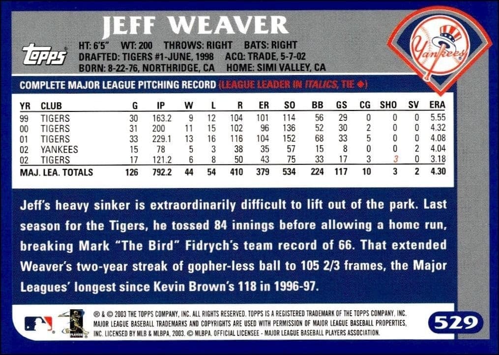 Jeff Weaver - Back