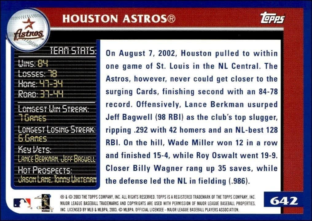 Houston Astros - Back