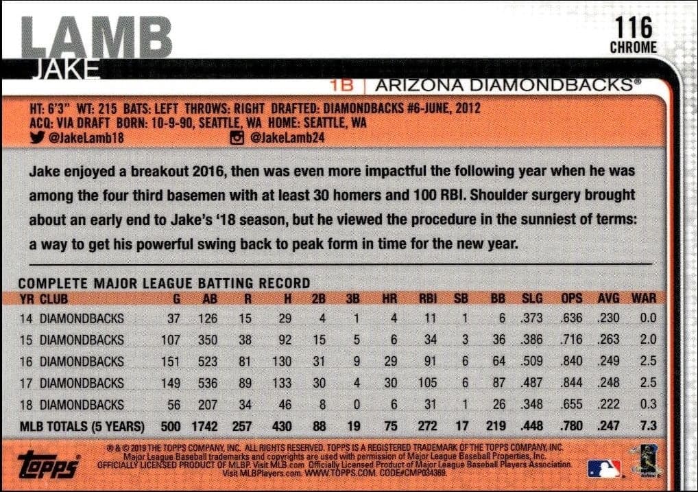 Jake Lamb - Back