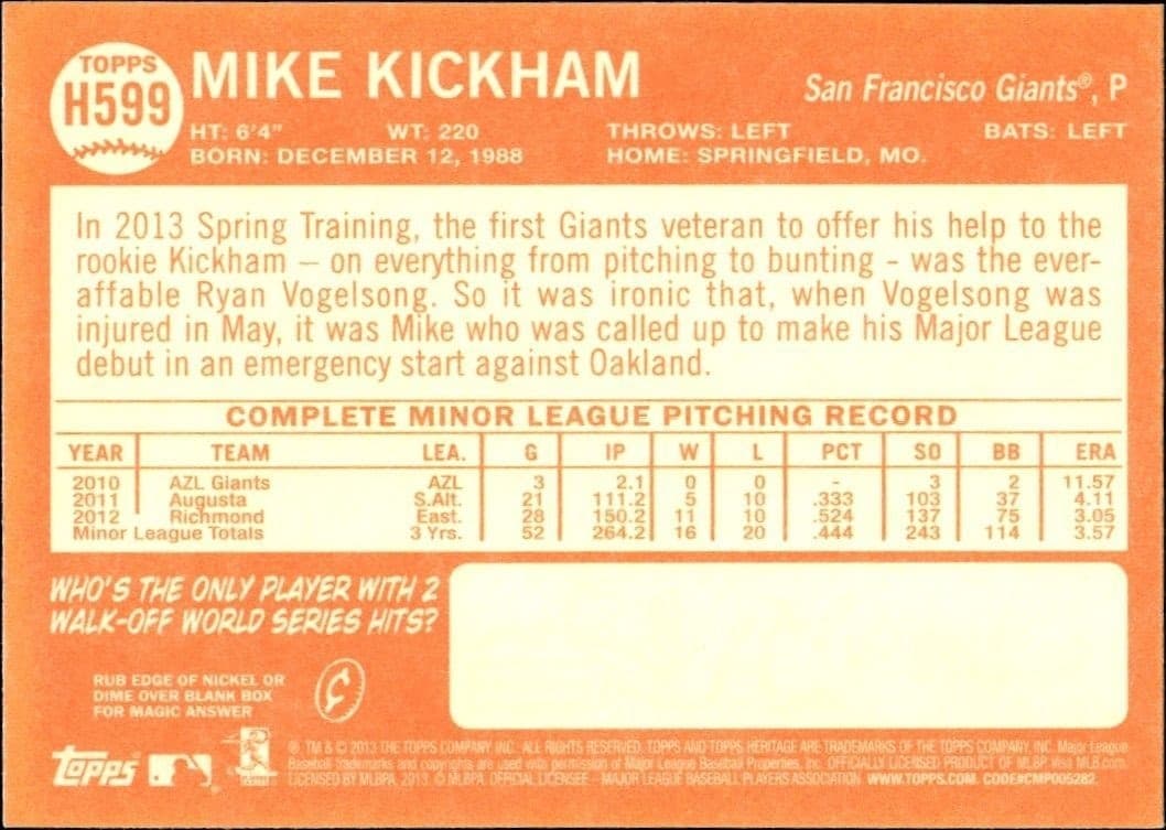 Mike Kickham - Back
