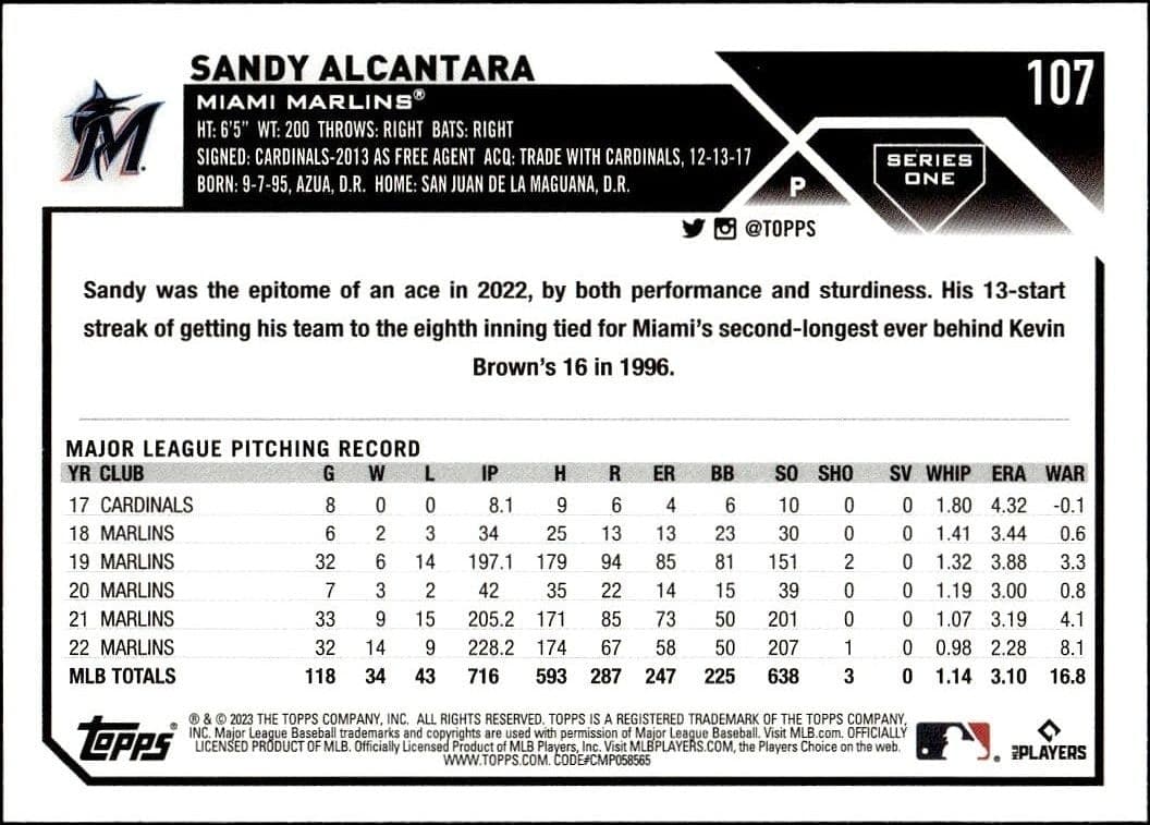 Sandy Alcantara - Back