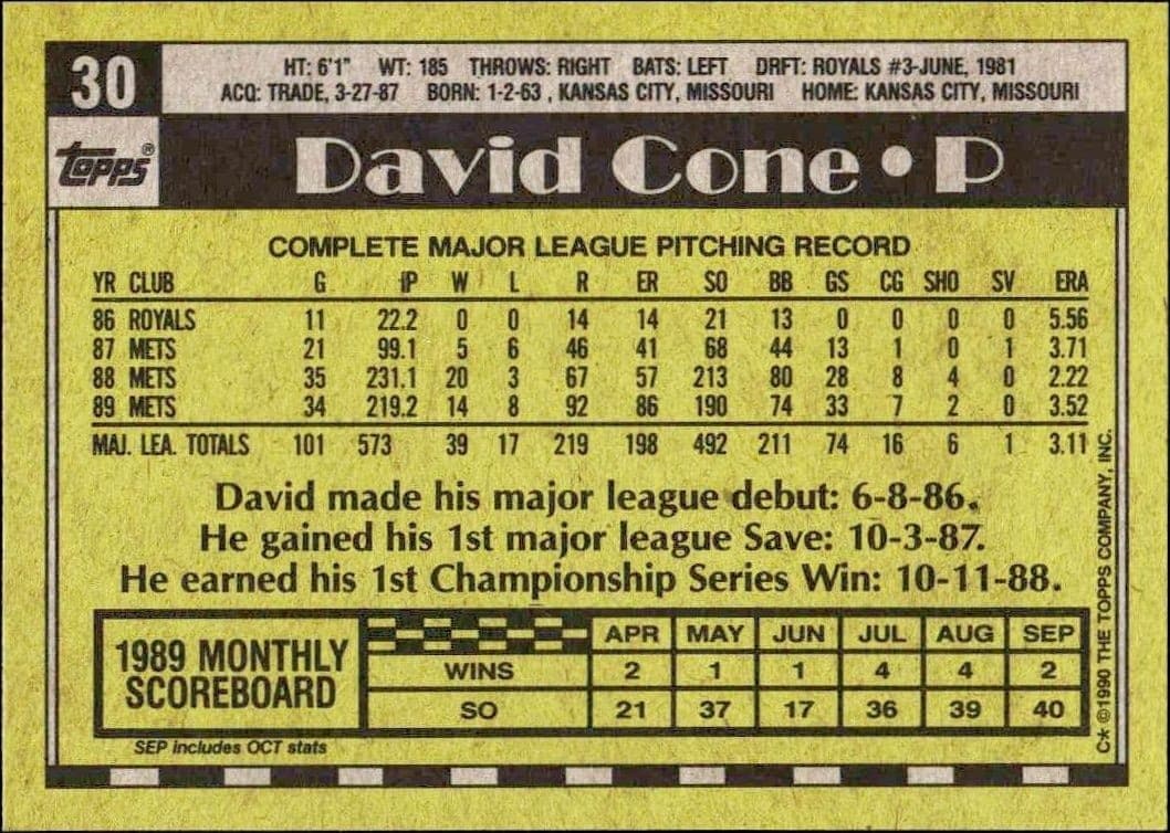 David Cone - Back