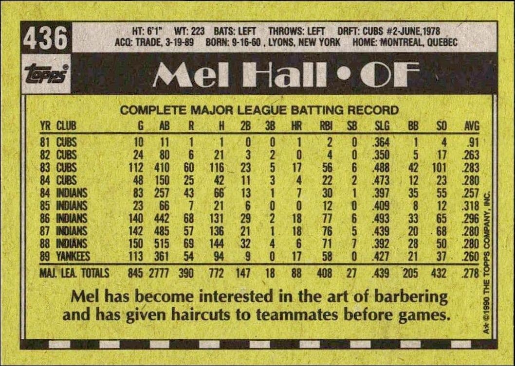 Mel Hall - Back