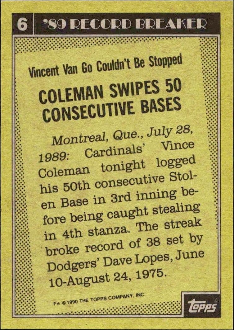 Vince Coleman - Back