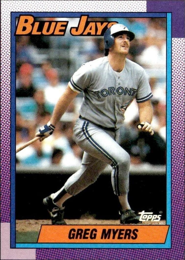 1990 Topps Greg Myers #438 trading card
