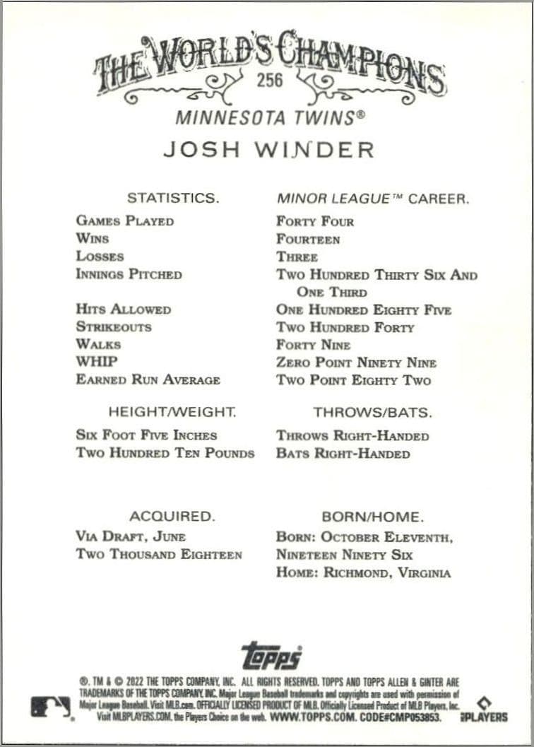 Josh Winder - Back
