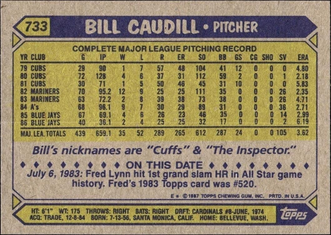 Bill Caudill - Back