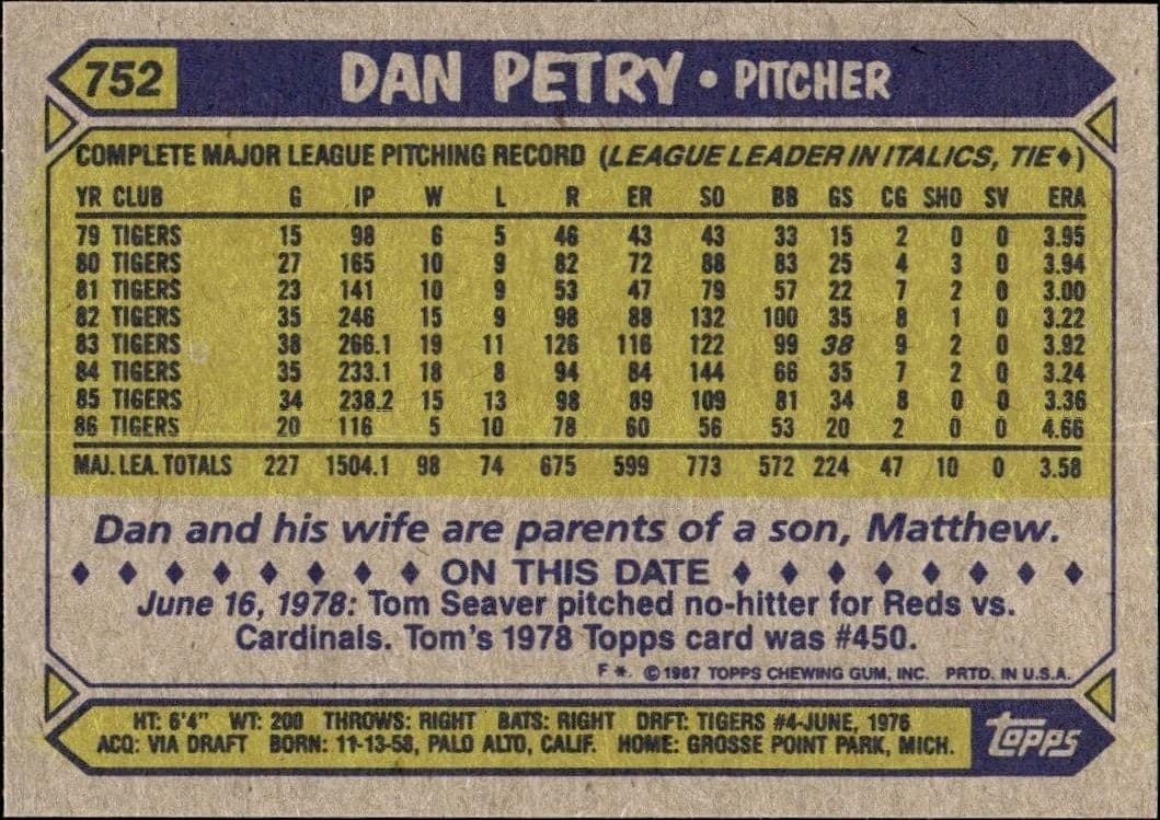 Dan Petry - Back