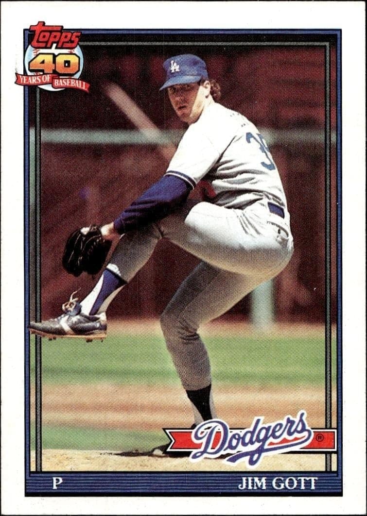 1991 Topps Jim Gott #606 trading card