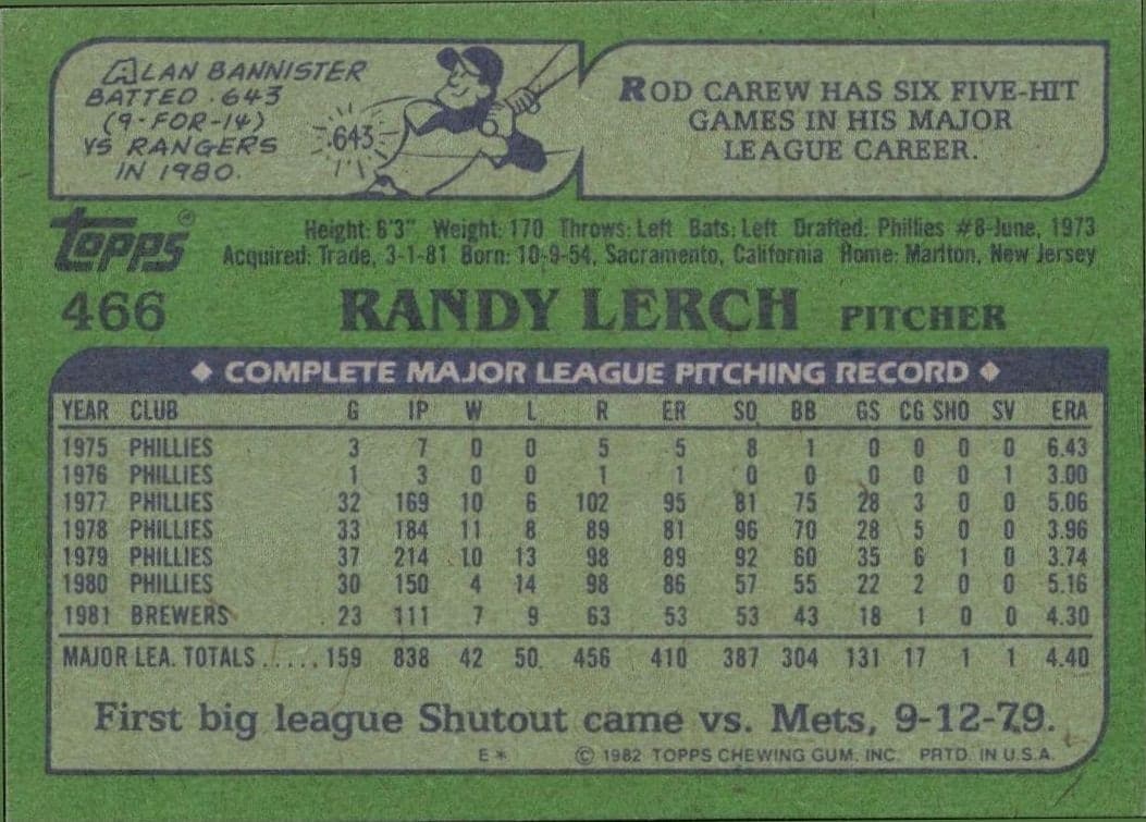 Randy Lerch - Back
