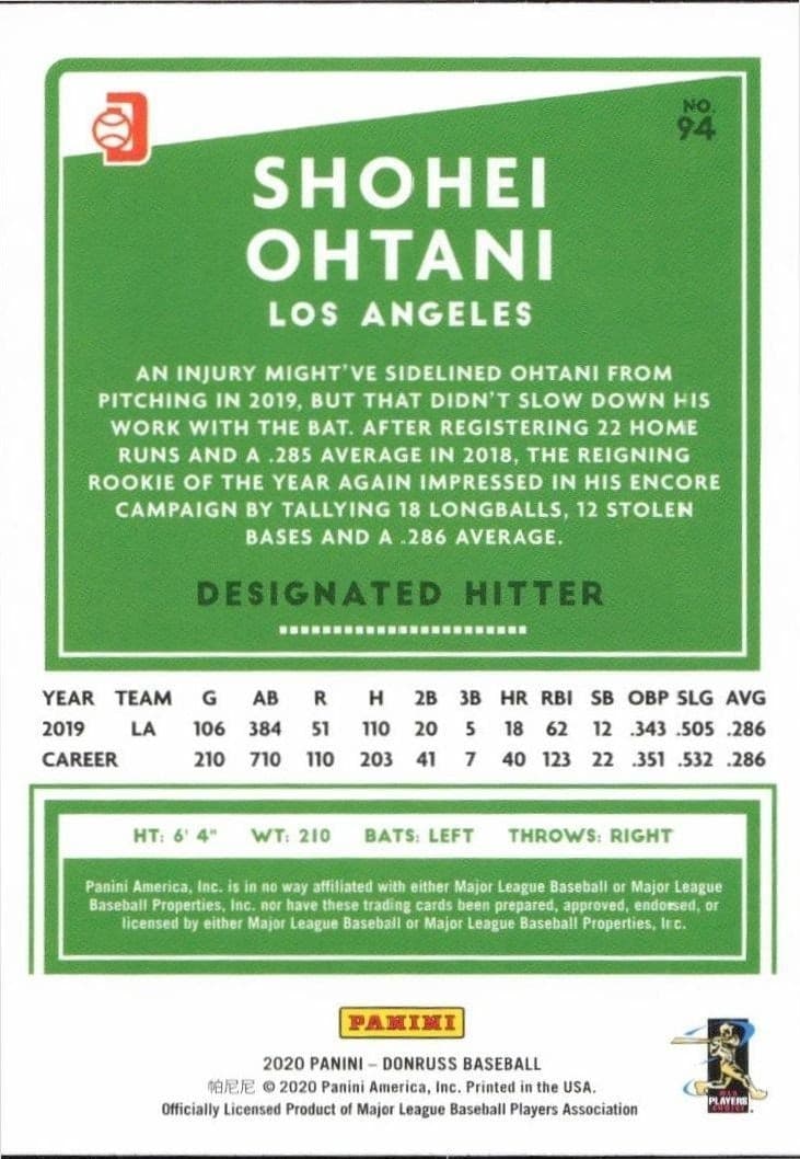 Shohei Ohtani - Back