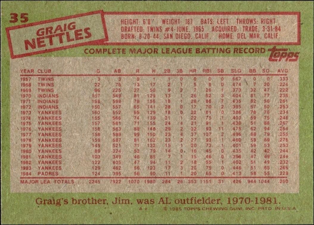 Graig Nettles - Back