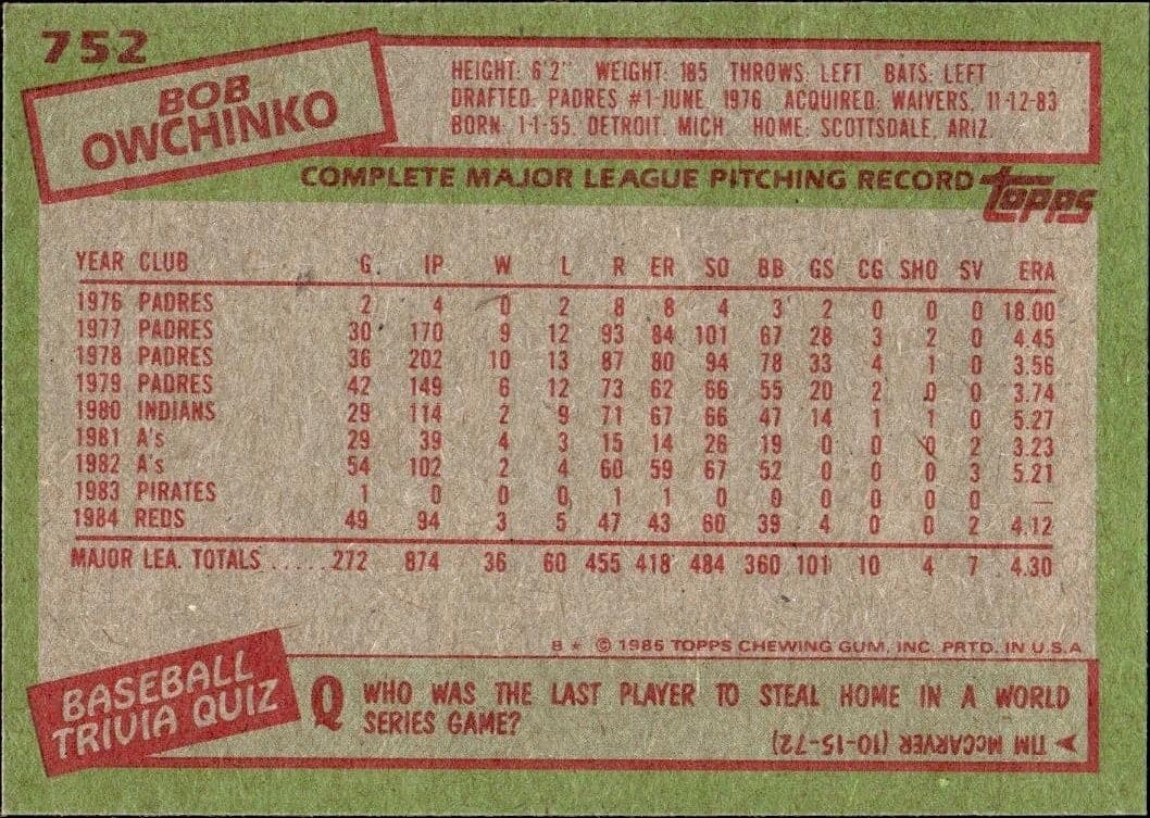Bob Owchinko - Back