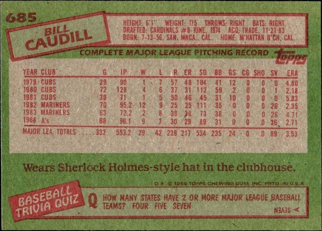 Bill Caudill - Back