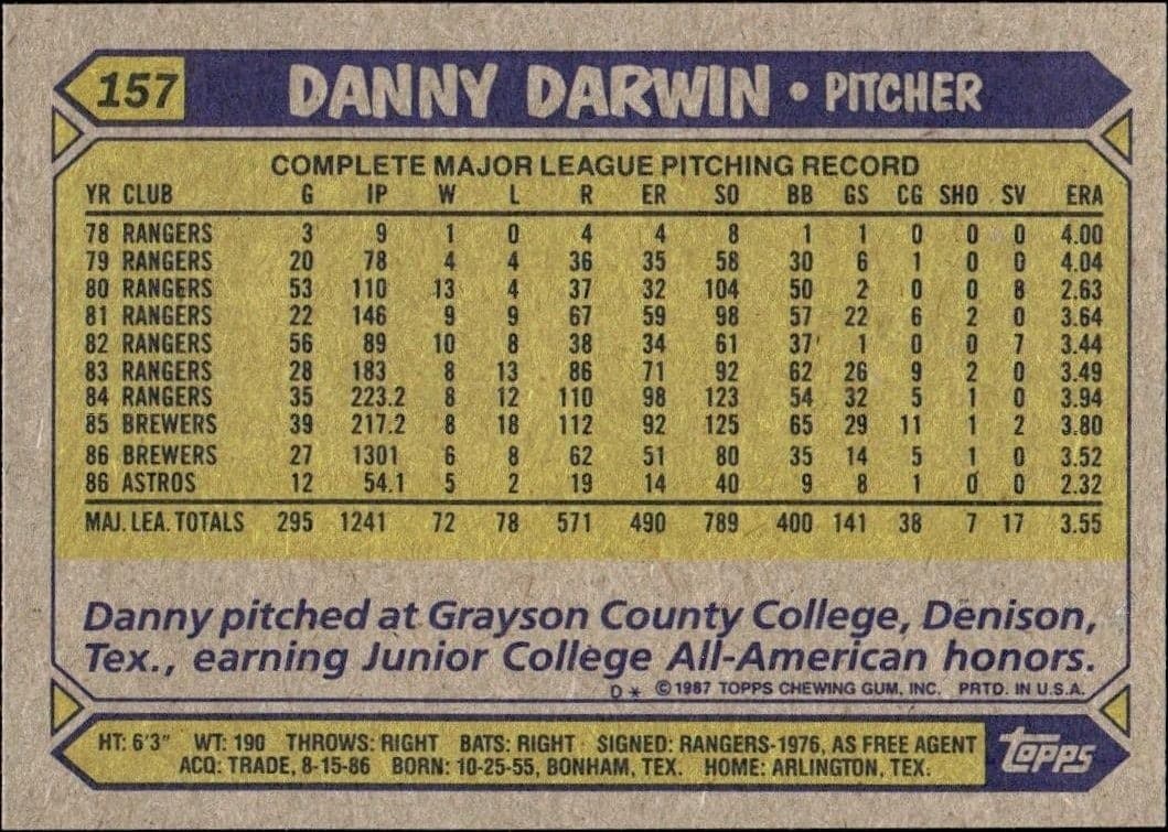Danny Darwin - Back